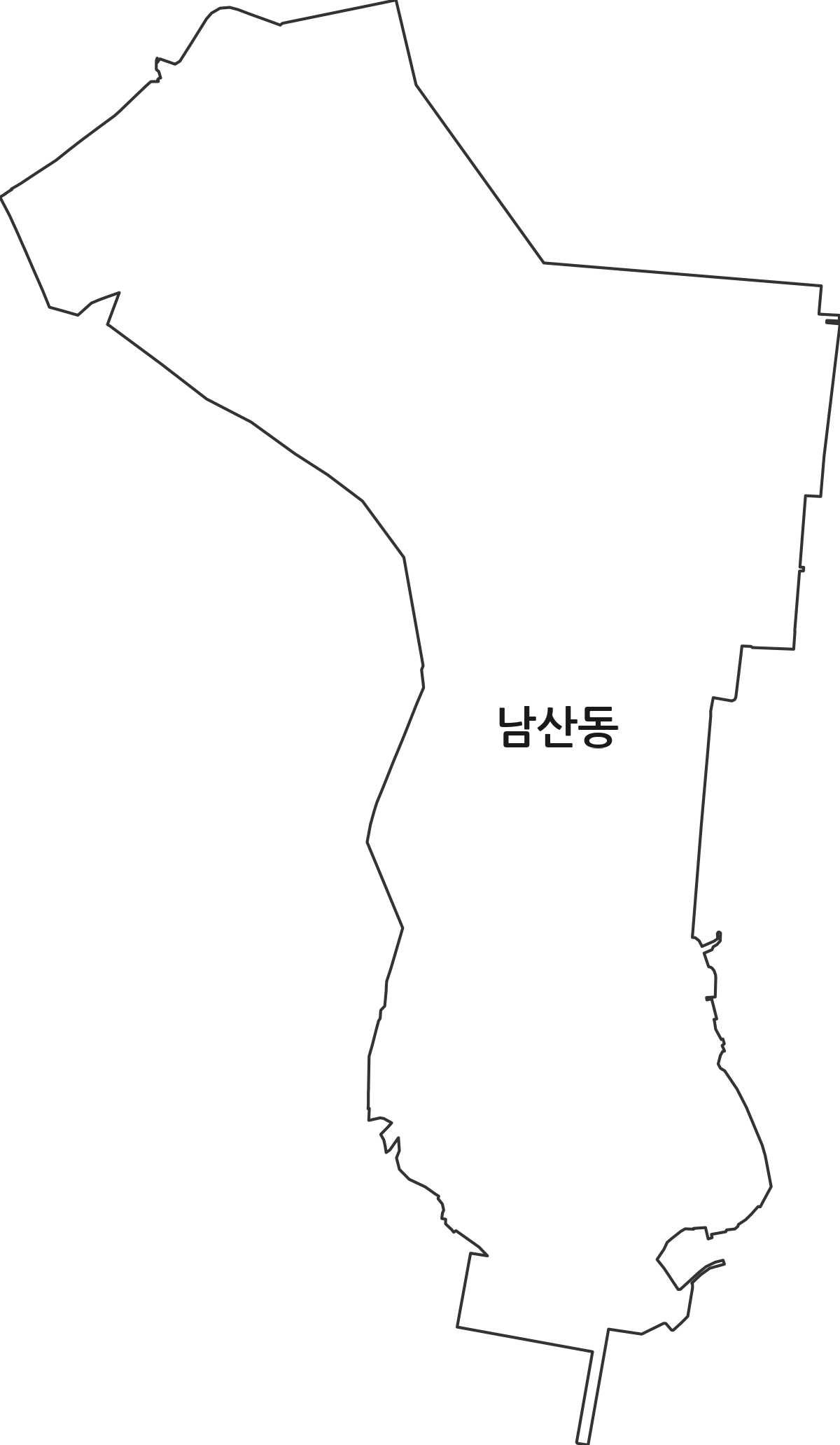 전라남도 여수시 남산동 법정동 행정구역 경계 지도