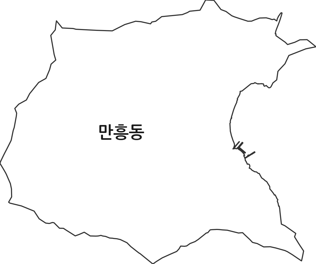 전라남도 여수시 만흥동 법정동 행정구역 경계 지도