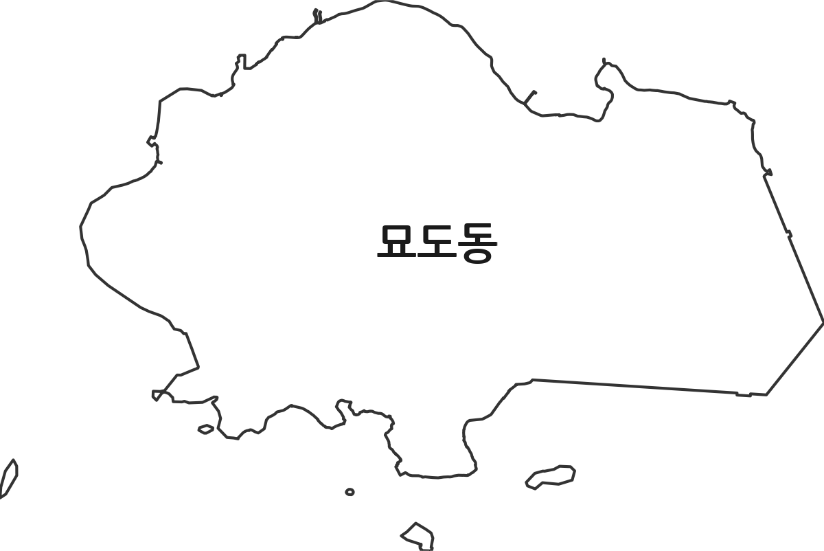 전라남도 여수시 묘도동 법정동 행정구역 경계 지도