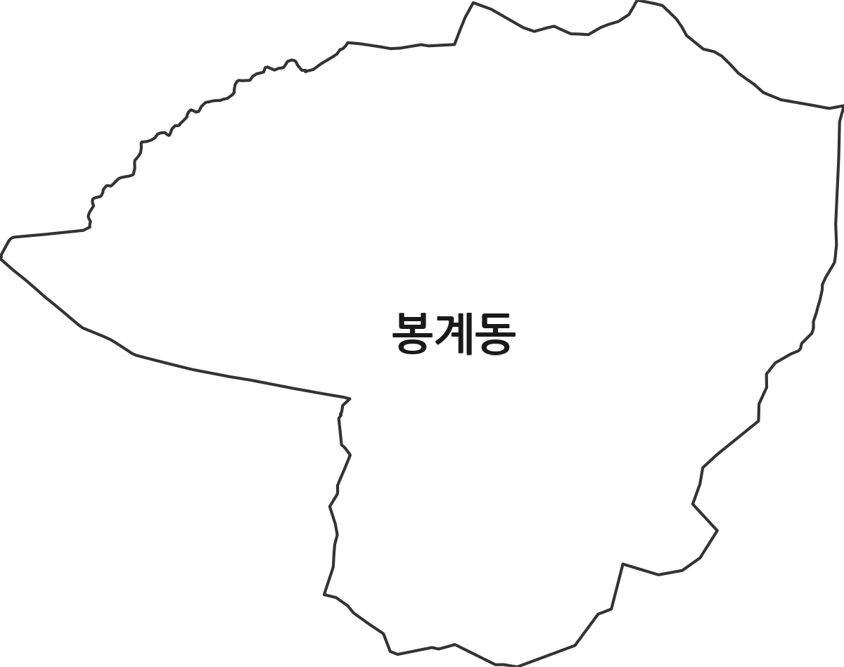 전라남도 여수시 봉계동 법정동 행정구역 경계 지도