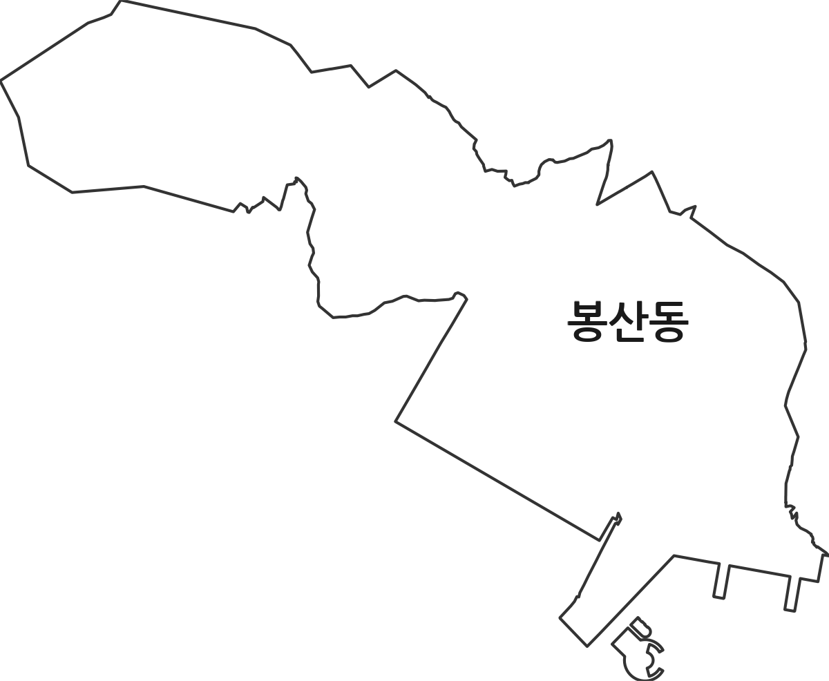 전라남도 여수시 봉산동 법정동 행정구역 경계 지도