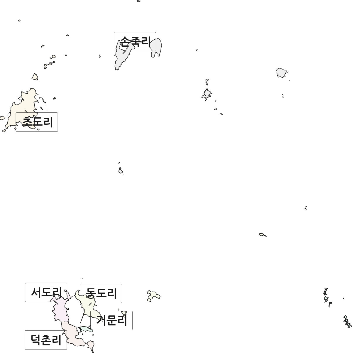 전라남도 여수시 삼산면 법정동 리 구분 행정구역 경계 지도