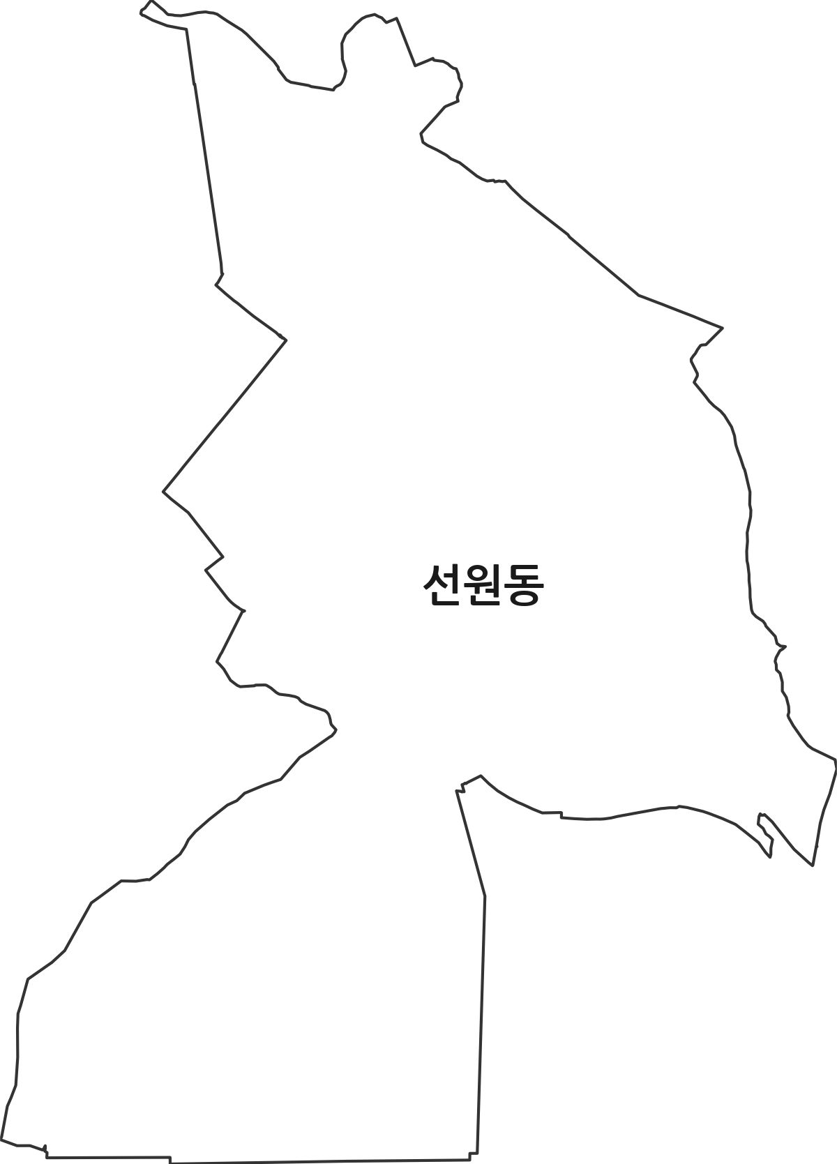 전라남도 여수시 선원동 법정동 행정구역 경계 지도