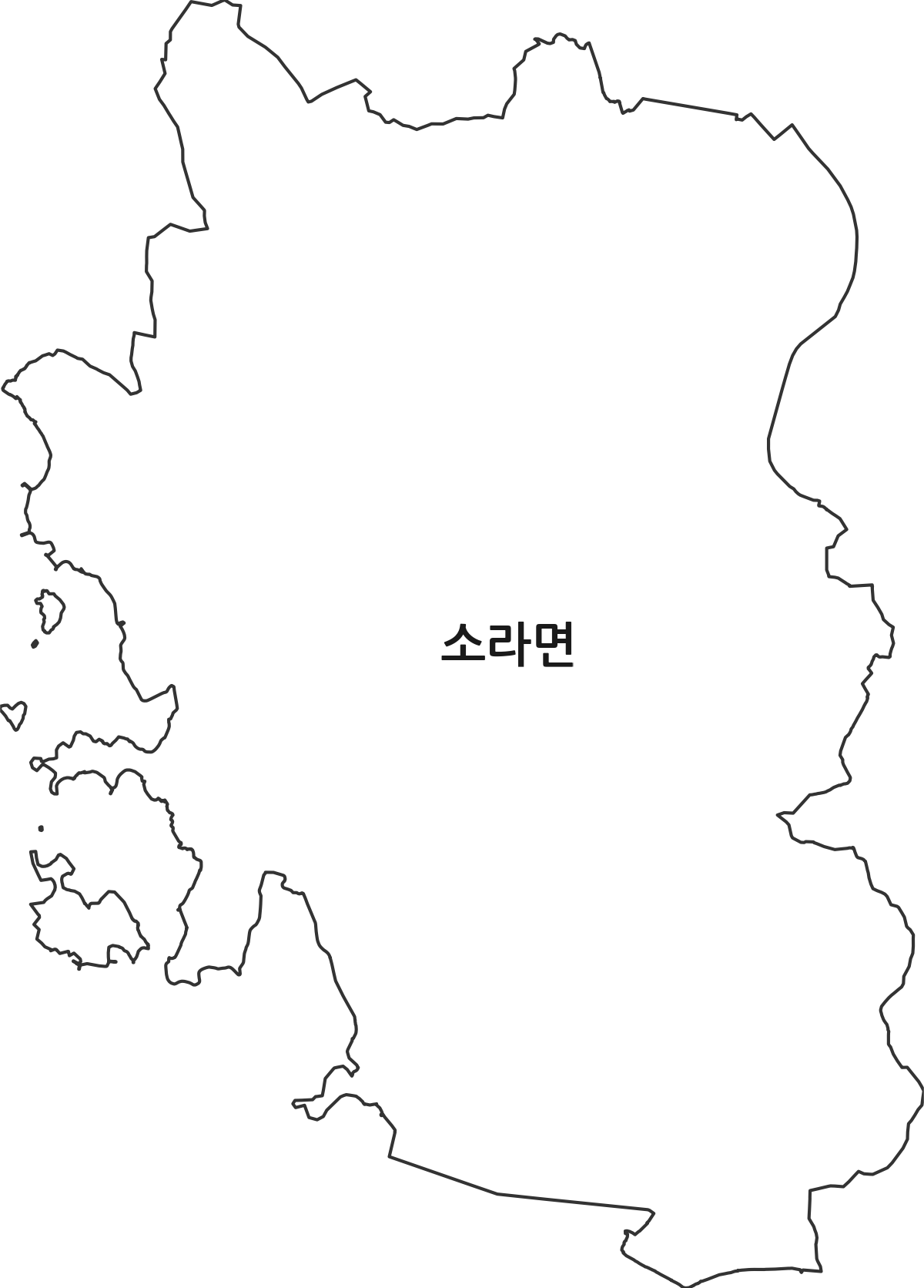 전라남도 여수시 소라면 법정동 행정구역 경계 지도