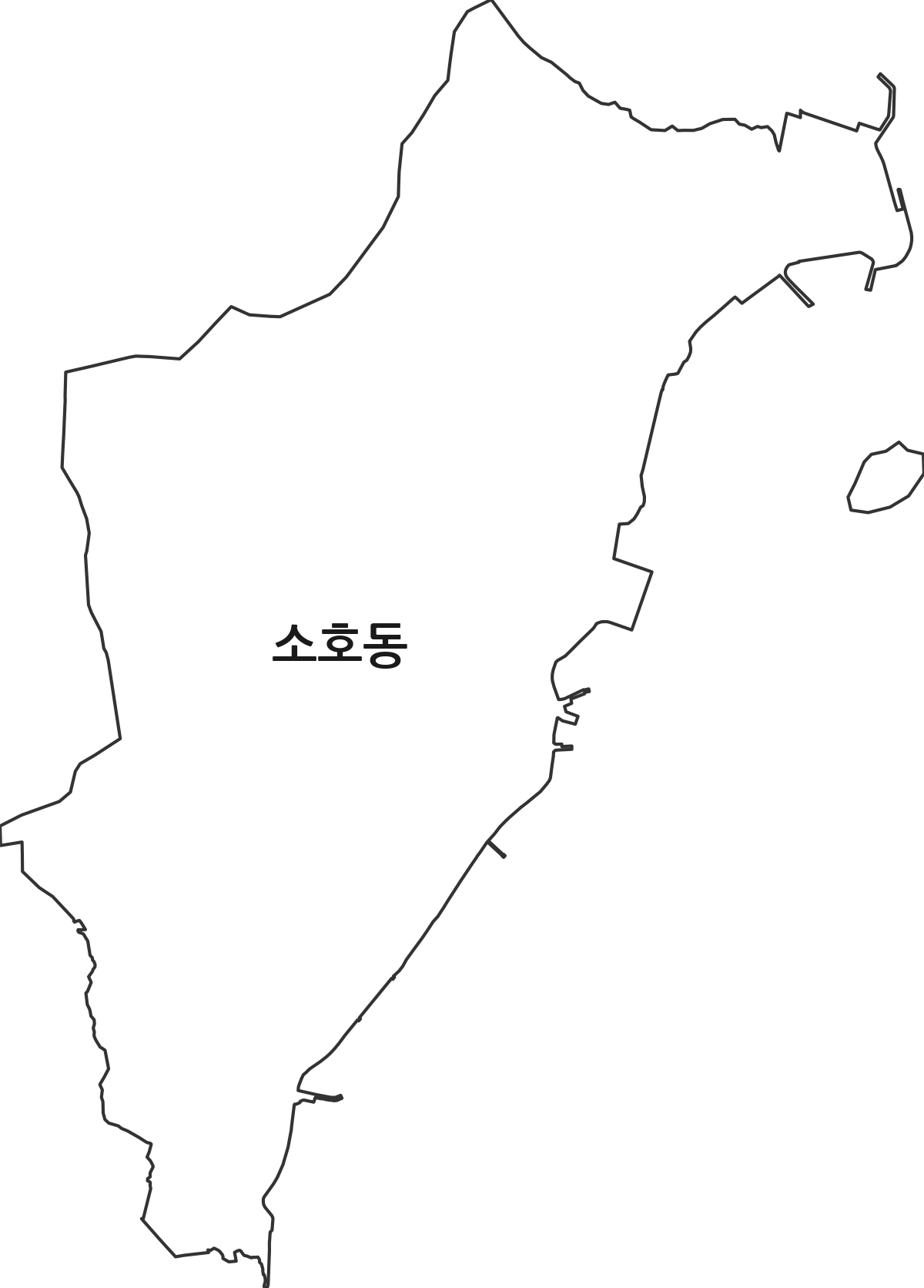 전라남도 여수시 소호동 법정동 행정구역 경계 지도