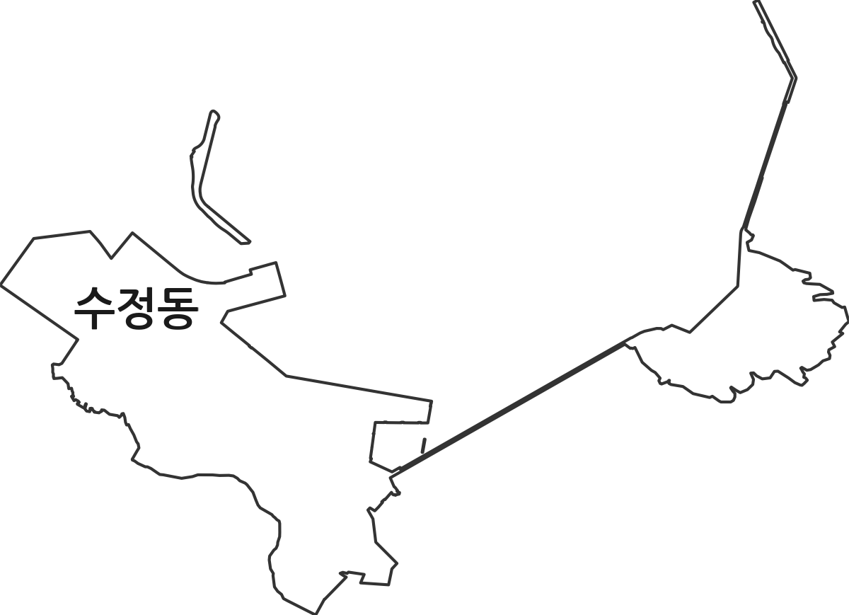 전라남도 여수시 수정동 법정동 행정구역 경계 지도