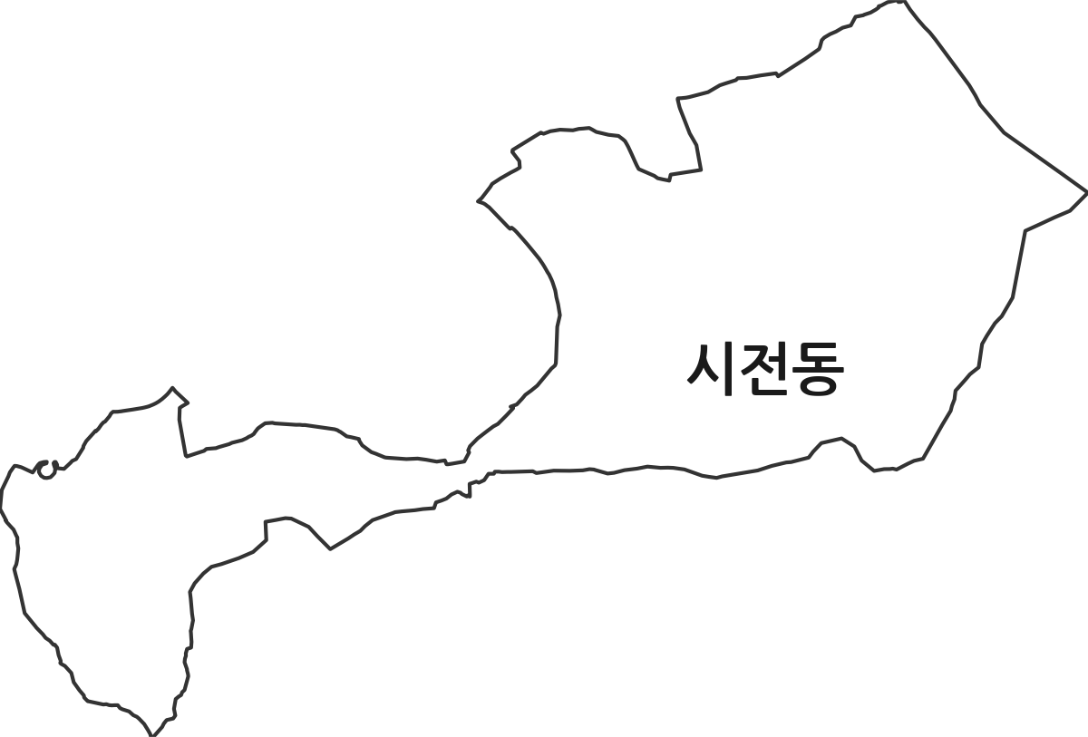 전라남도 여수시 시전동 법정동 행정구역 경계 지도