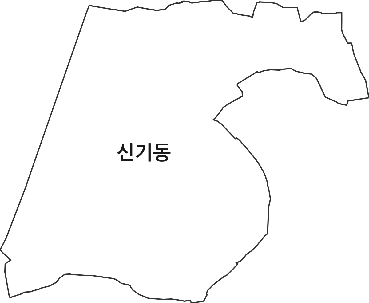 전라남도 여수시 신기동 법정동 행정구역 경계 지도