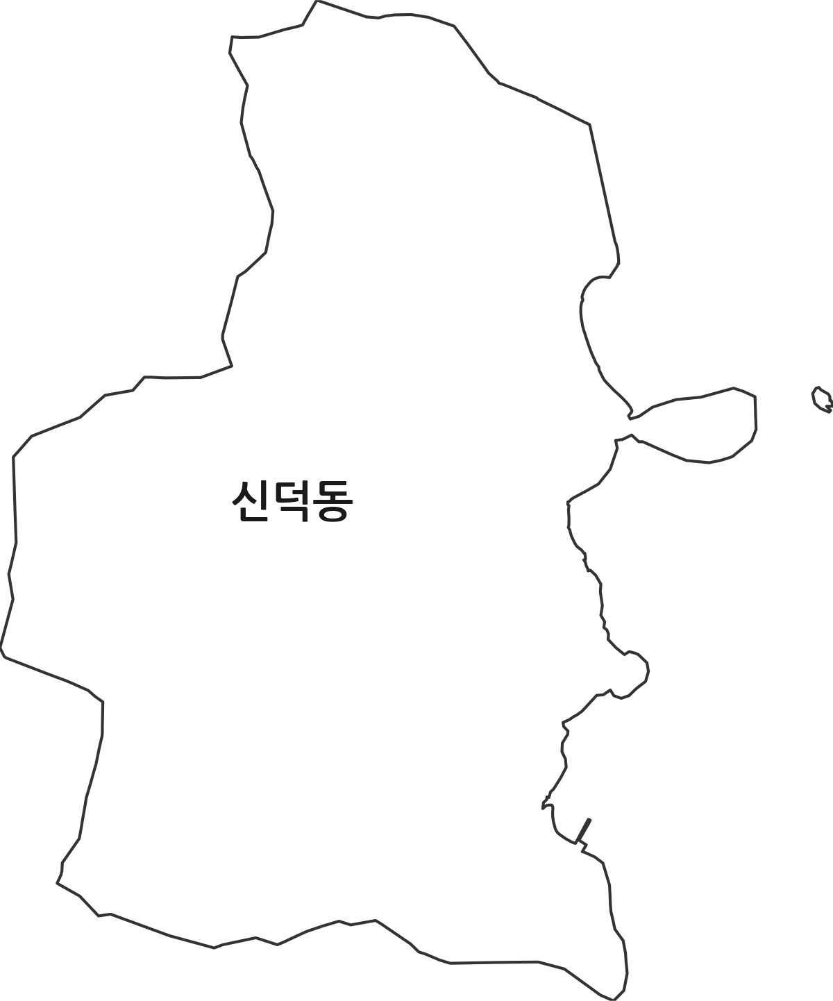 전라남도 여수시 신덕동 법정동 행정구역 경계 지도