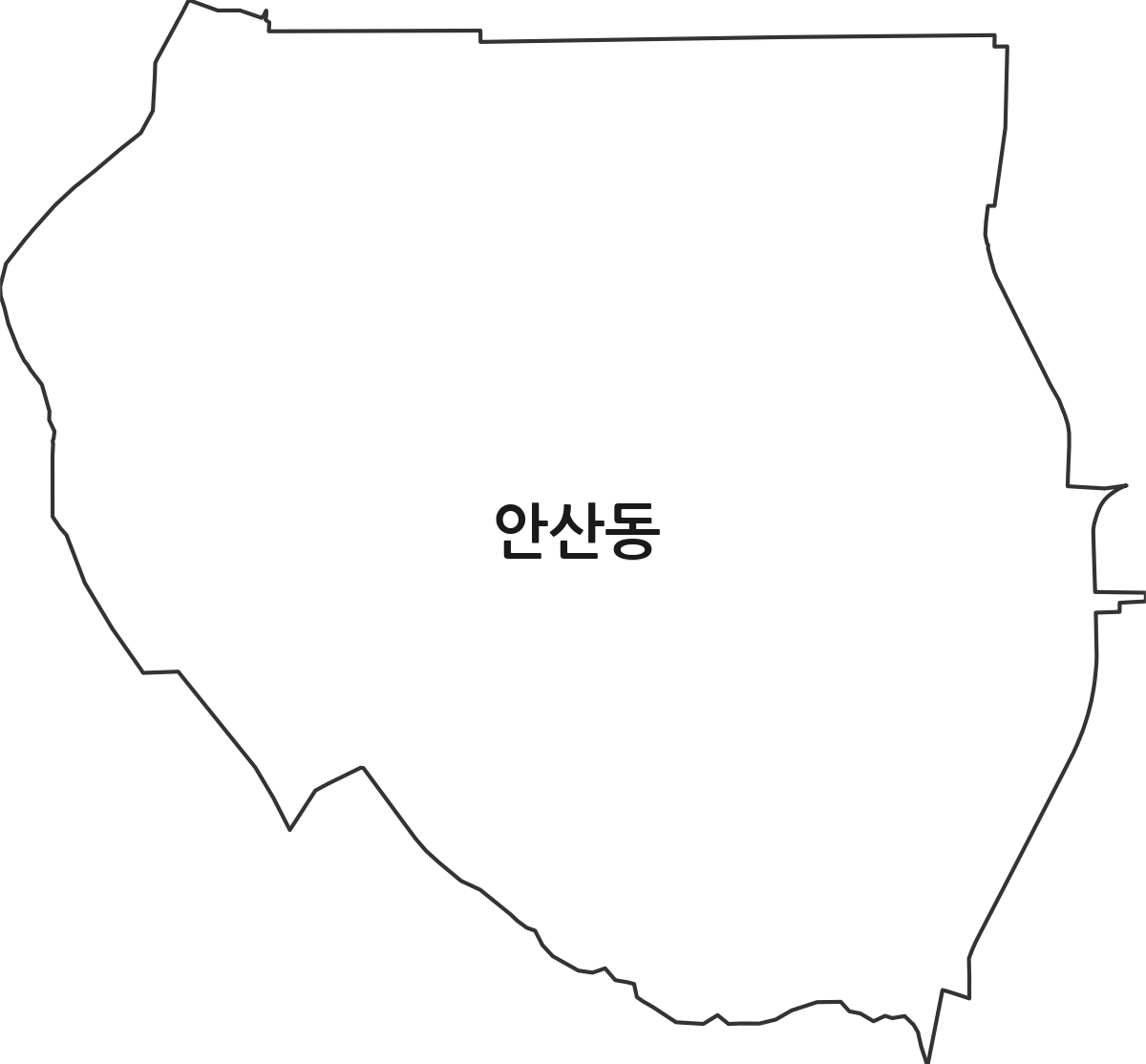 전라남도 여수시 안산동 법정동 행정구역 경계 지도
