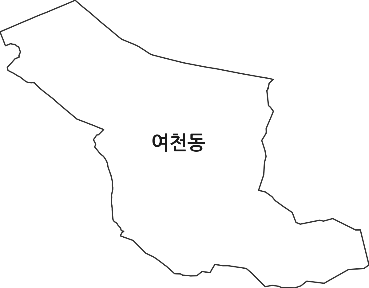 전라남도 여수시 여천동 법정동 행정구역 경계 지도