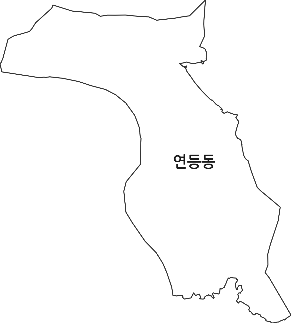 전라남도 여수시 연등동 법정동 행정구역 경계 지도