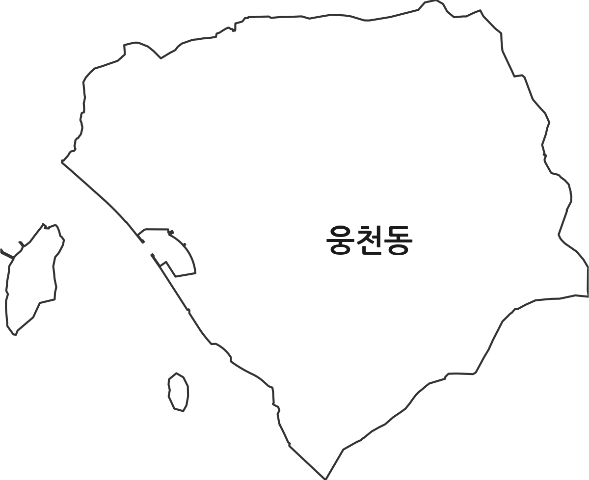 전라남도 여수시 웅천동 법정동 행정구역 경계 지도