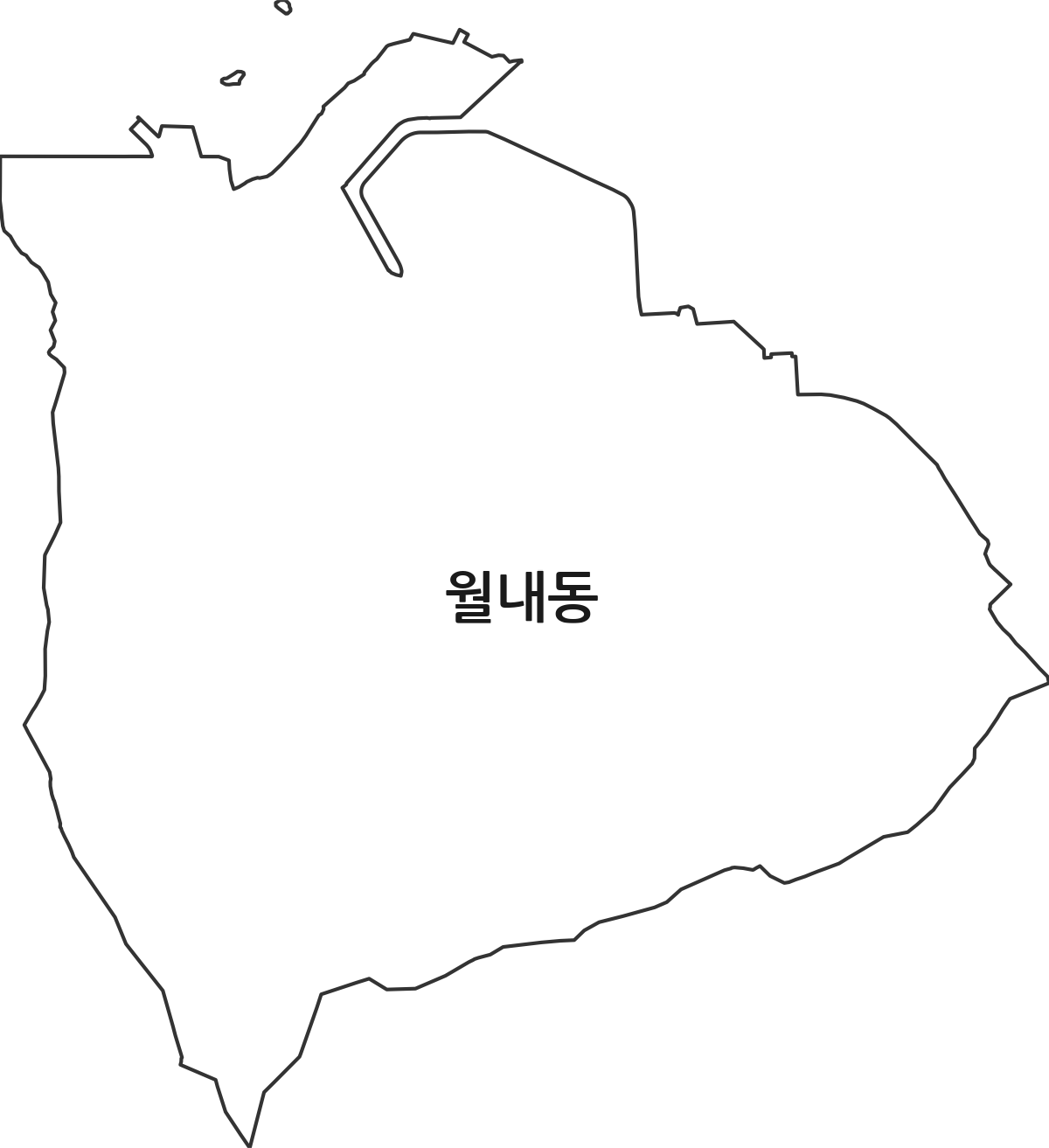 전라남도 여수시 월내동 법정동 행정구역 경계 지도