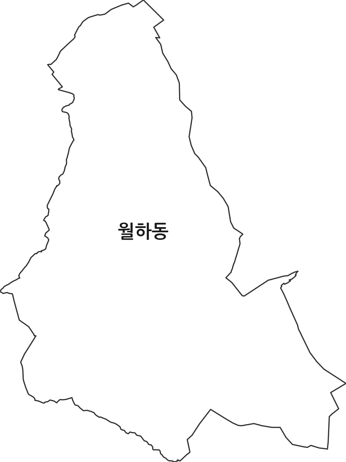 전라남도 여수시 월하동 법정동 행정구역 경계 지도