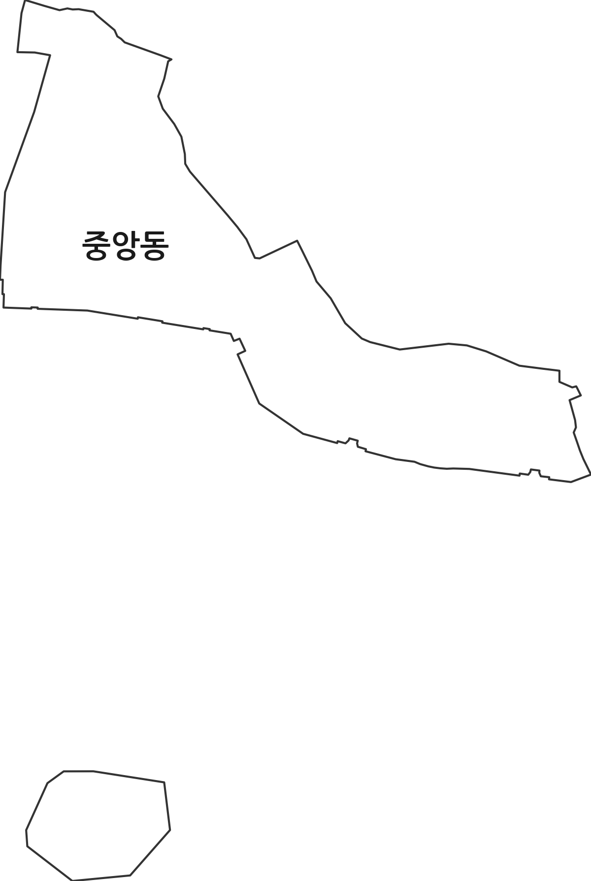 전라남도 여수시 중앙동 법정동 행정구역 경계 지도