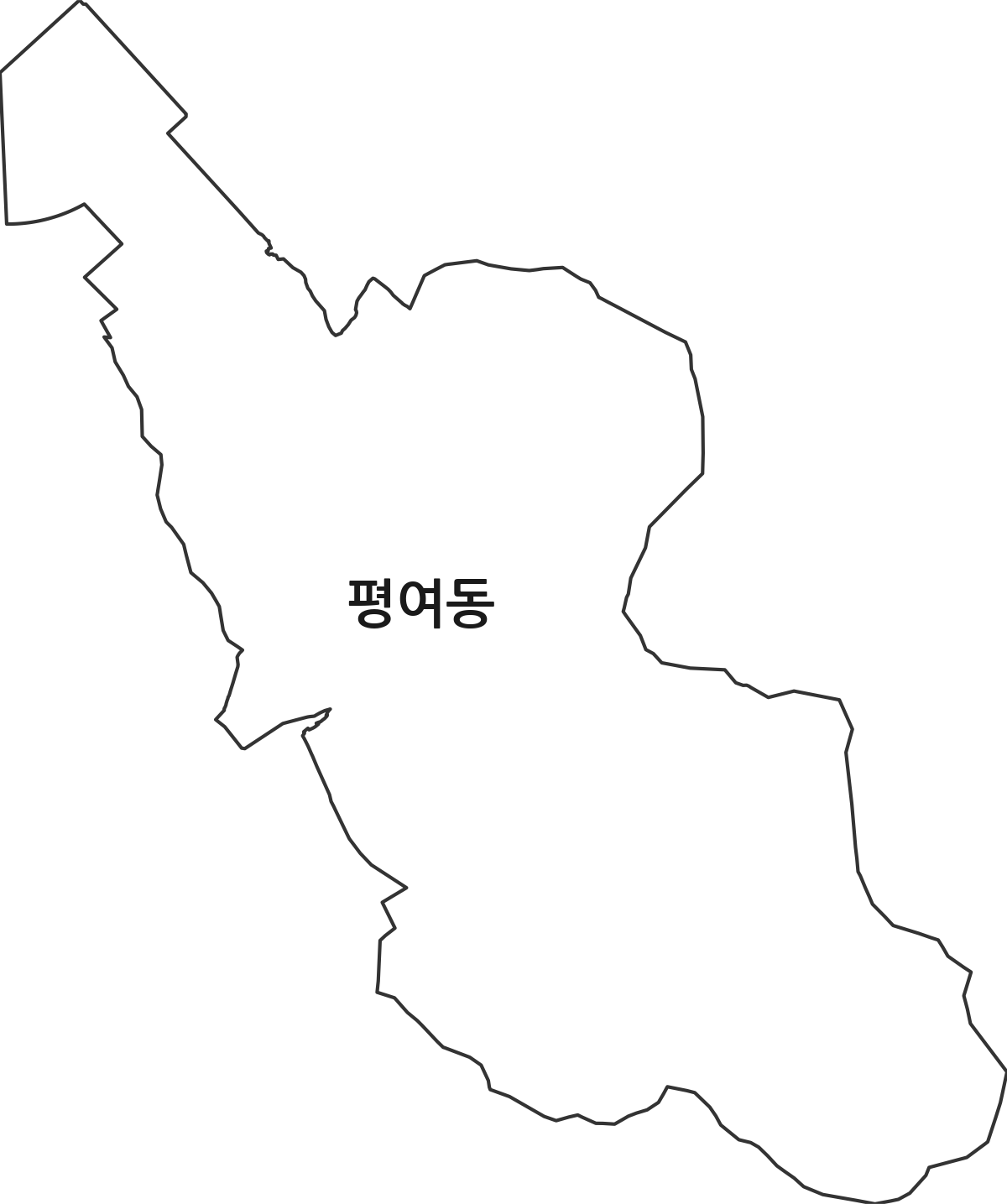 전라남도 여수시 평여동 법정동 행정구역 경계 지도