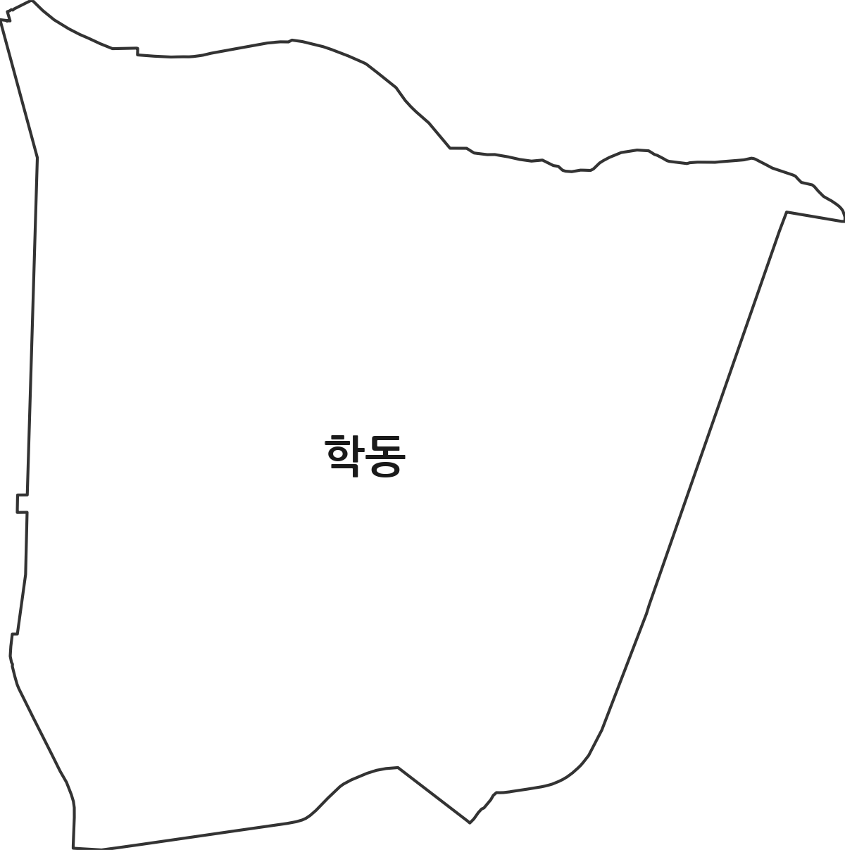 전라남도 여수시 학동 법정동 행정구역 경계 지도