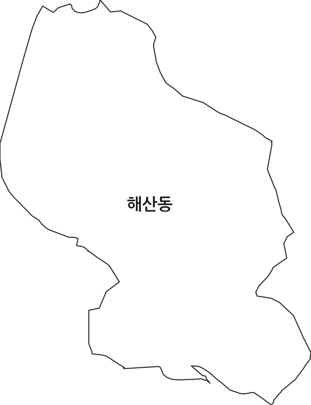 전라남도 여수시 해산동 법정동 행정구역 경계 지도