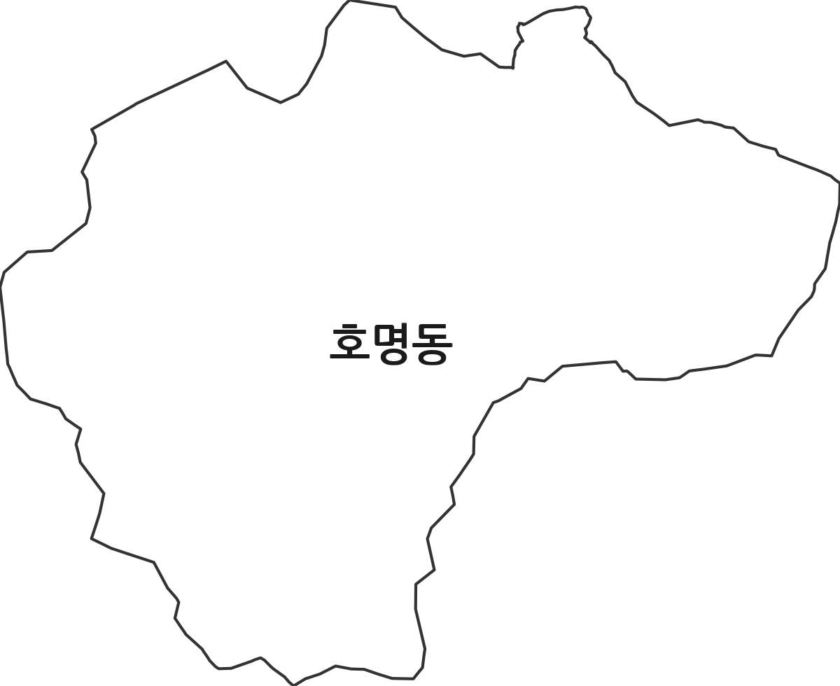 전라남도 여수시 호명동 법정동 행정구역 경계 지도