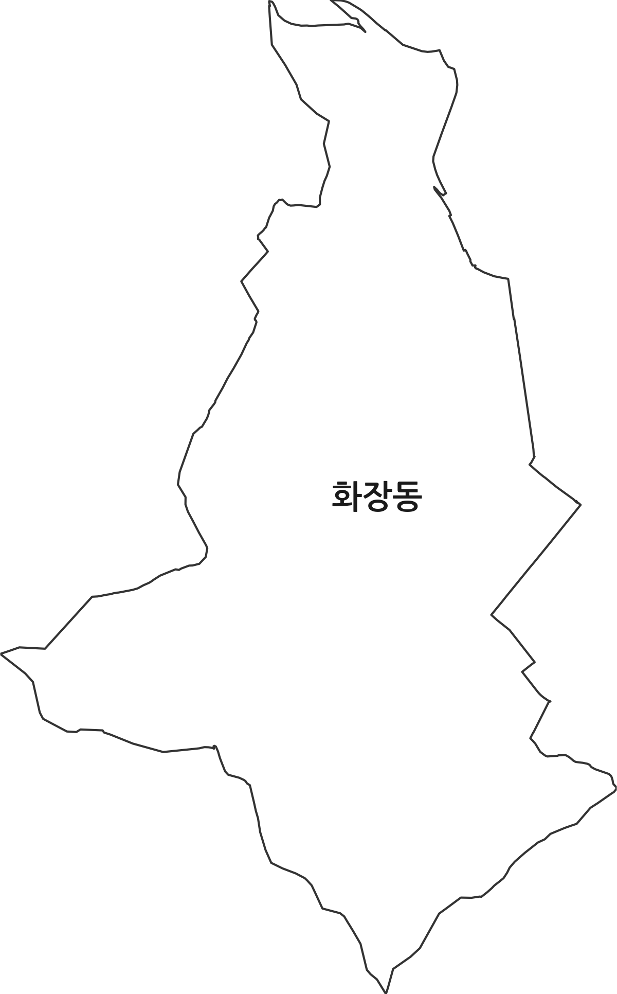 전라남도 여수시 화장동 법정동 행정구역 경계 지도