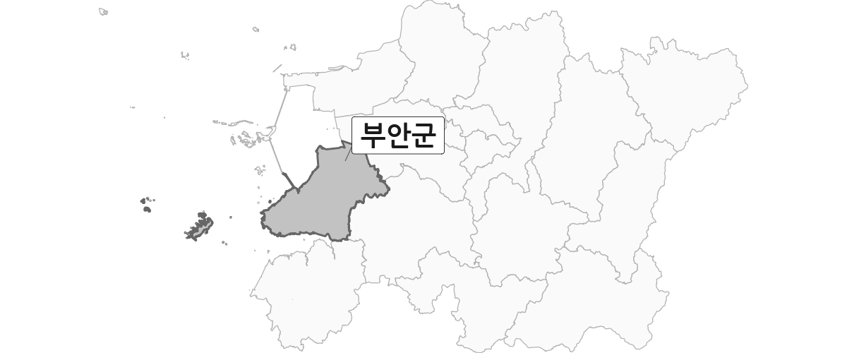 전북특별자치도 범위 내 부안군 행정구역 경계 지도