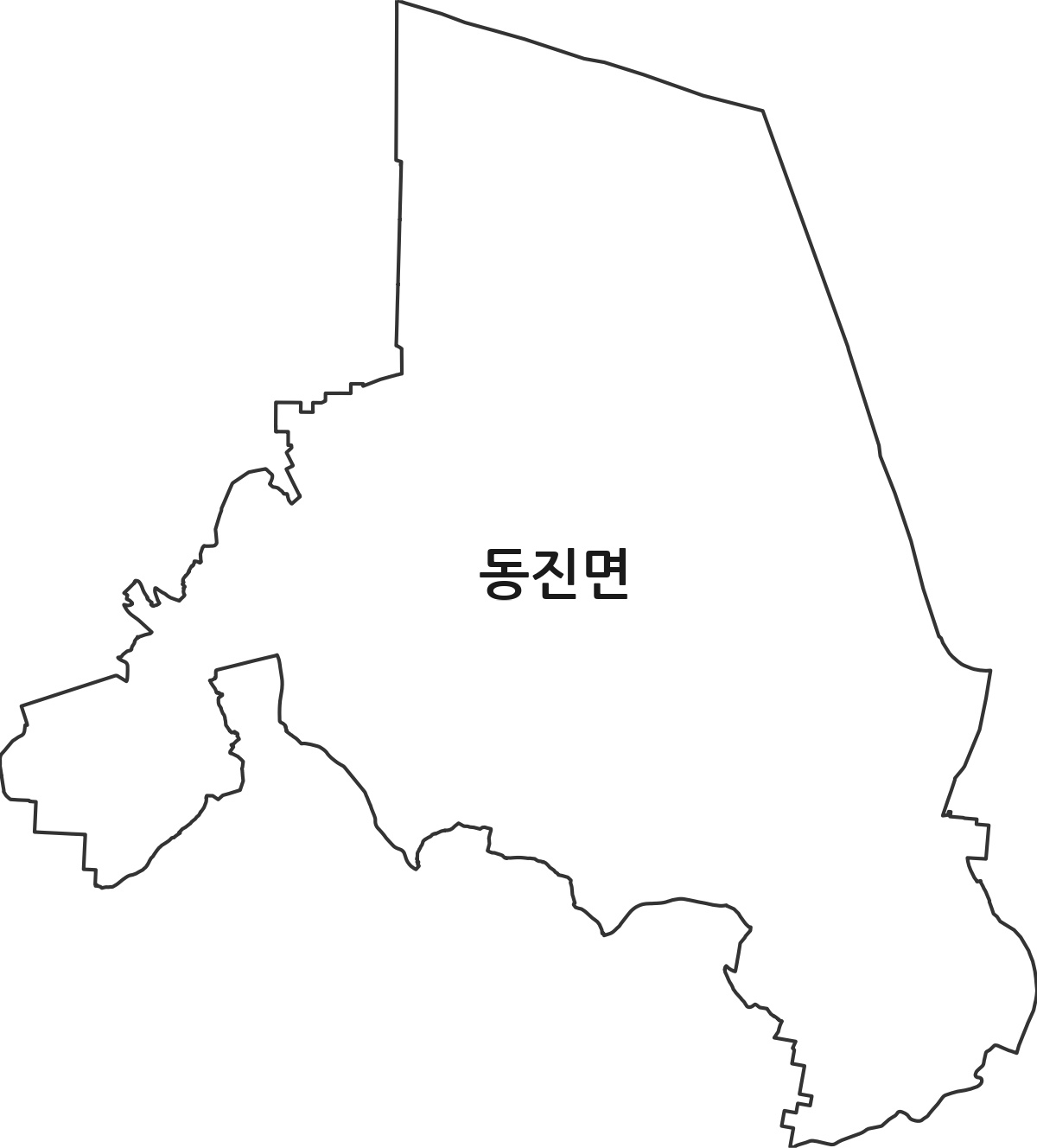 전북특별자치도 부안군 동진면 행정동 행정구역 경계 지도