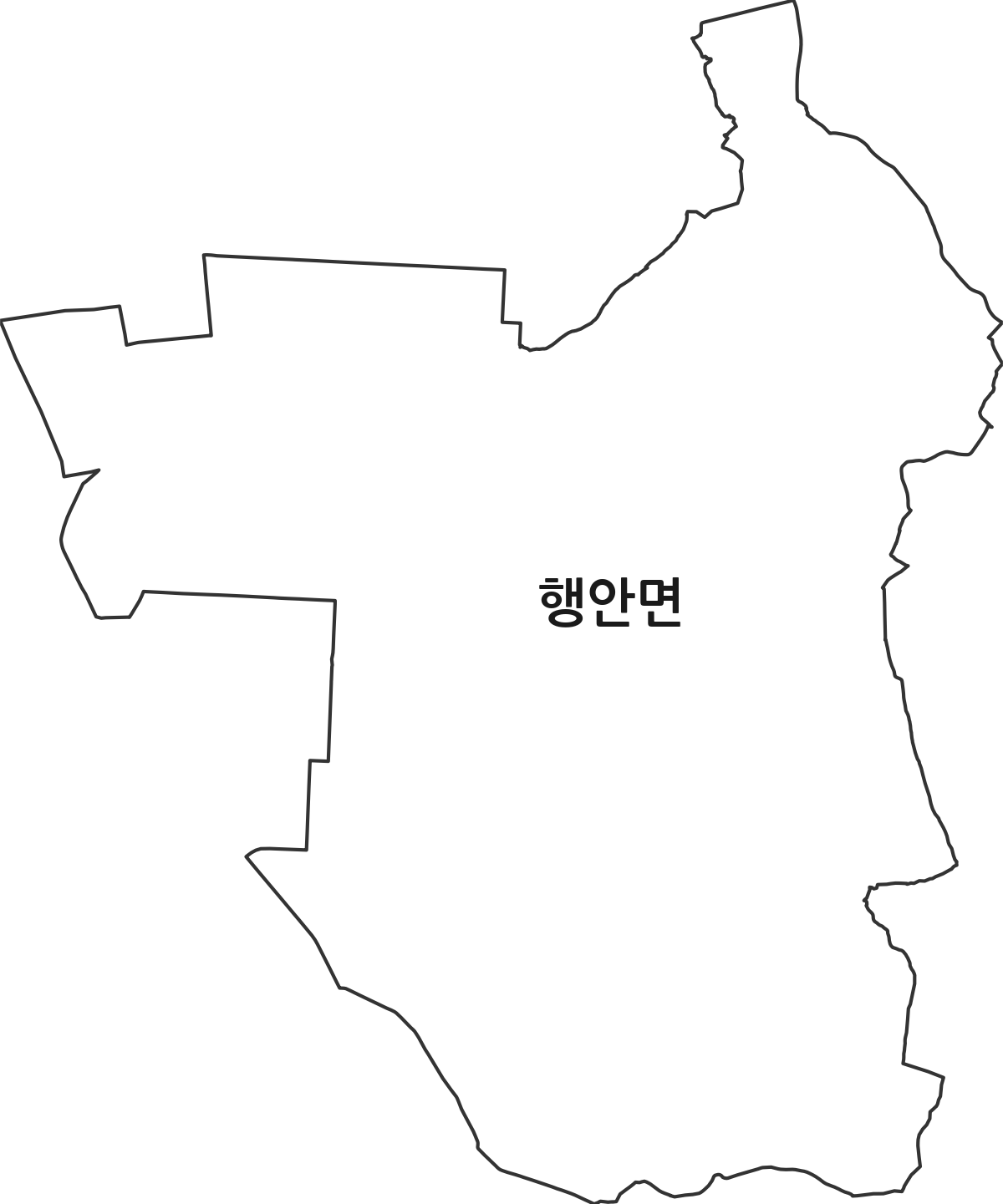 전북특별자치도 부안군 행안면 행정동 행정구역 경계 지도
