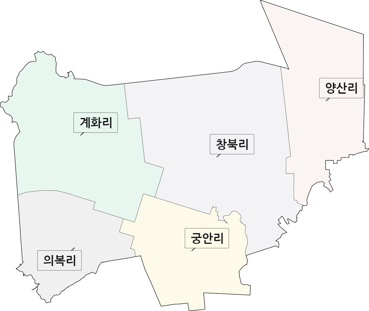 전북특별자치도 부안군 계화면 법정동 리 구분 행정구역 경계 지도