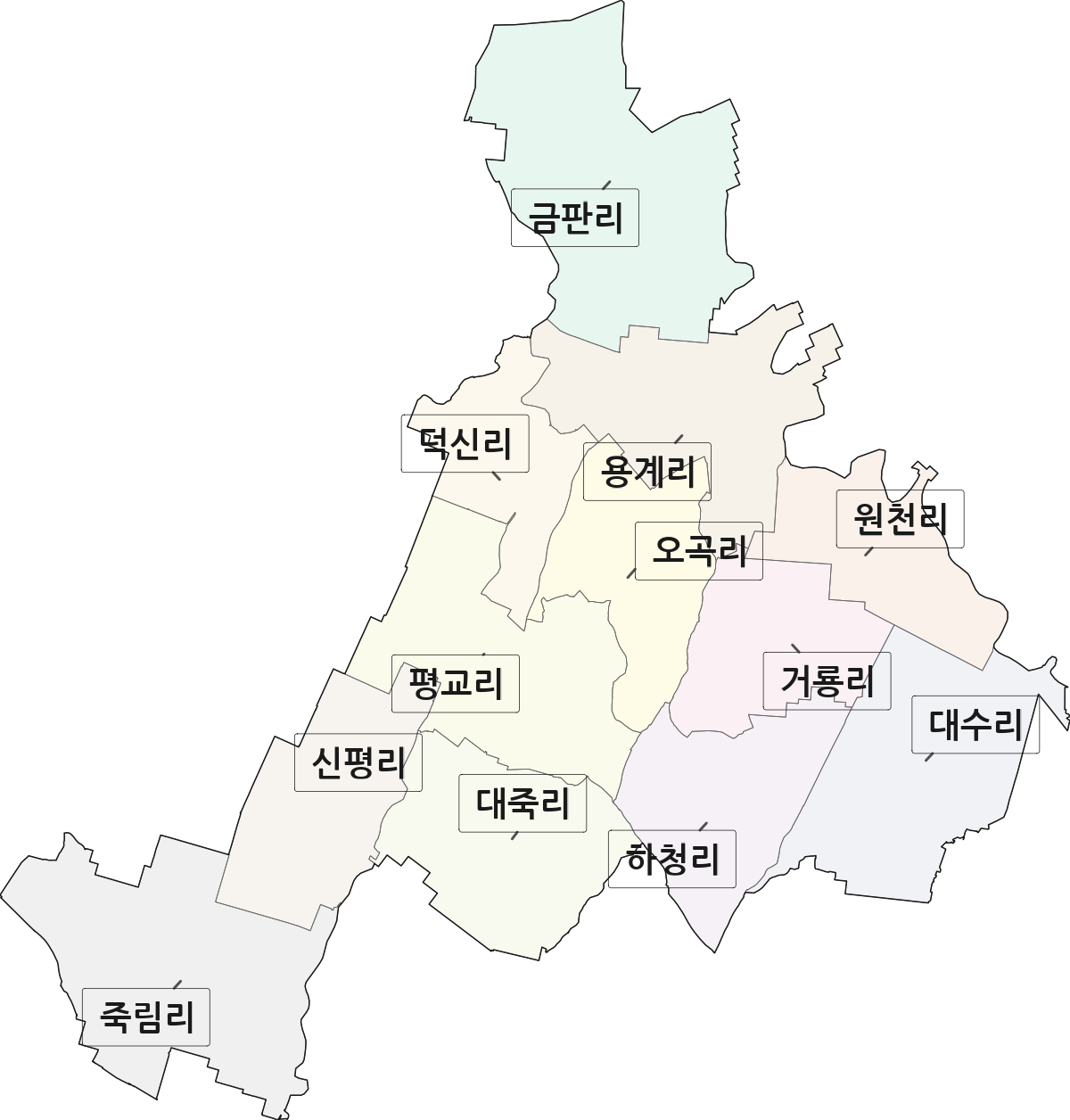 전북특별자치도 부안군 백산면 법정동 리 구분 행정구역 경계 지도
