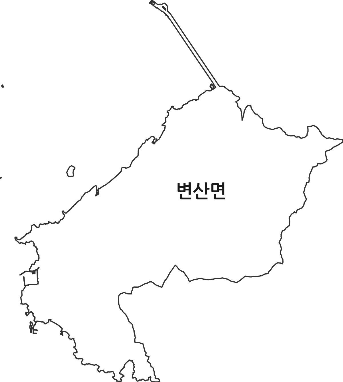전북특별자치도 부안군 변산면 법정동 행정구역 경계 지도
