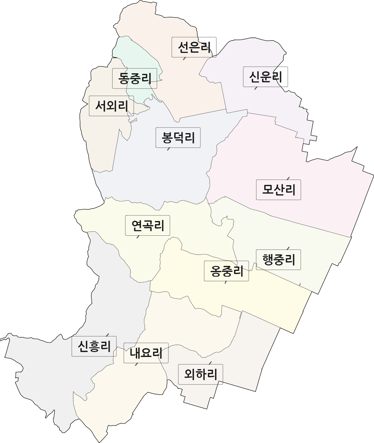 전북특별자치도 부안군 부안읍 법정동 리 구분 행정구역 경계 지도