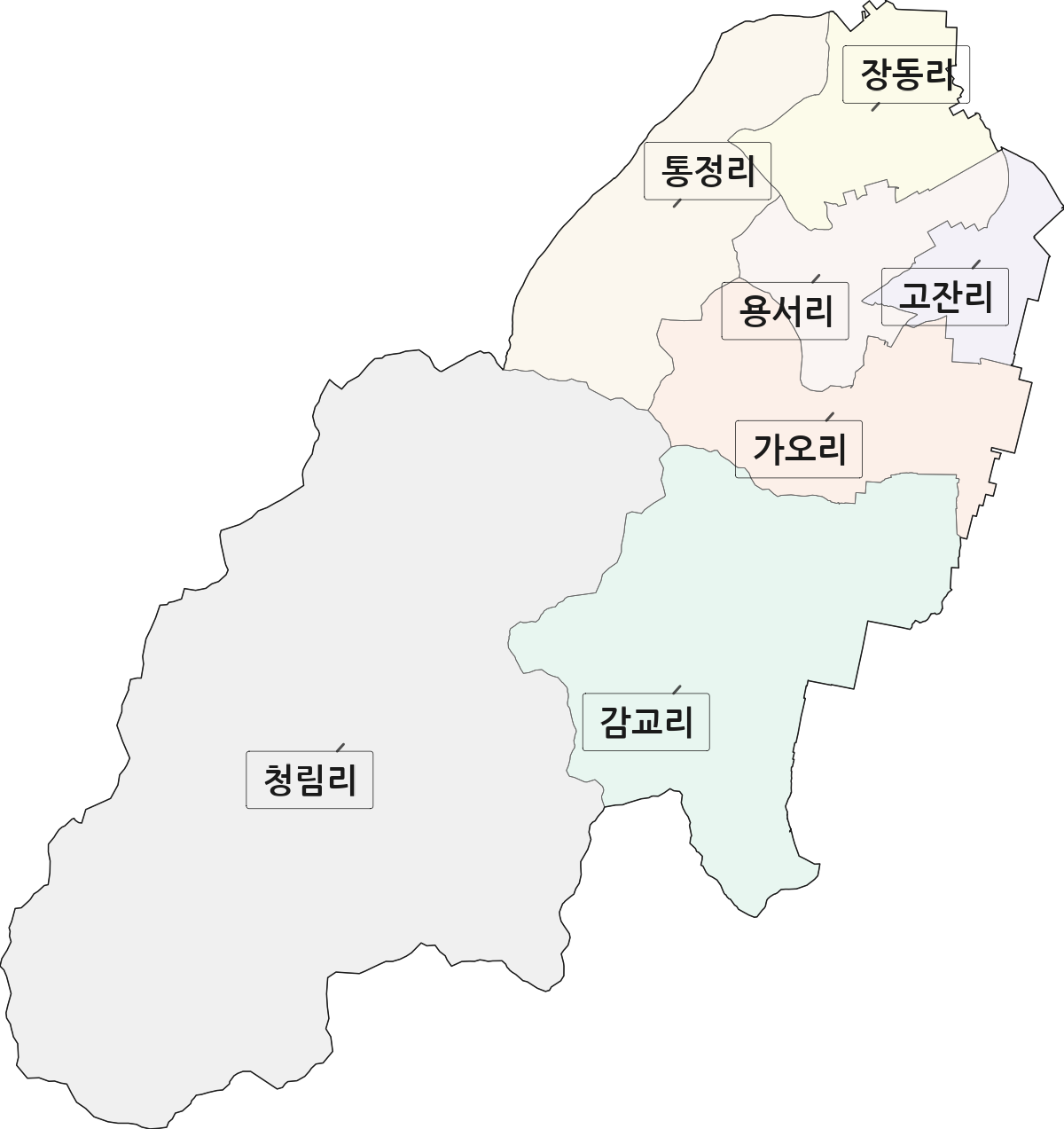 전북특별자치도 부안군 상서면 법정동 리 구분 행정구역 경계 지도