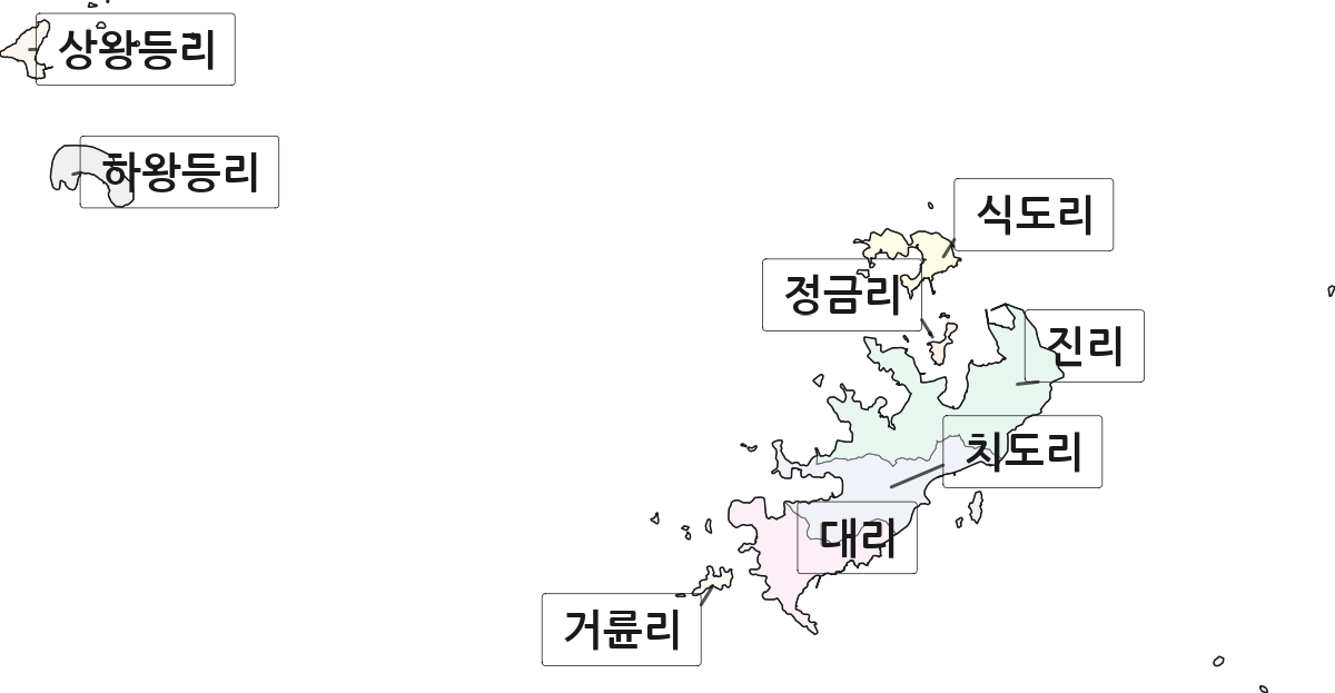 전북특별자치도 부안군 위도면 법정동 리 구분 행정구역 경계 지도