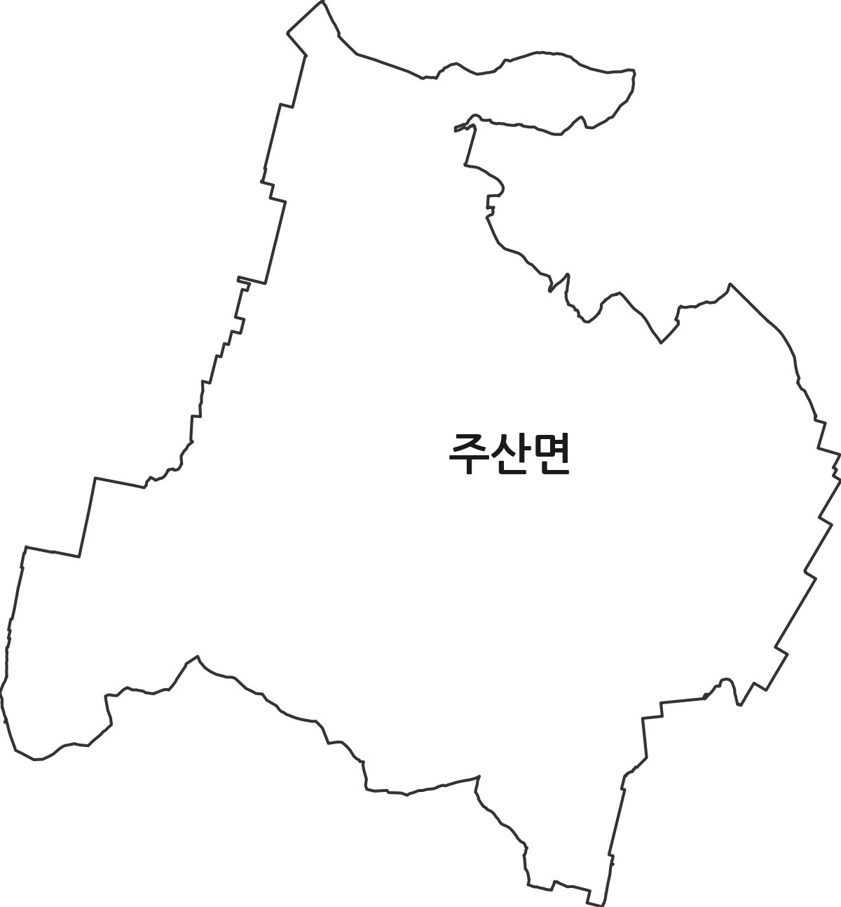전북특별자치도 부안군 주산면 법정동 행정구역 경계 지도