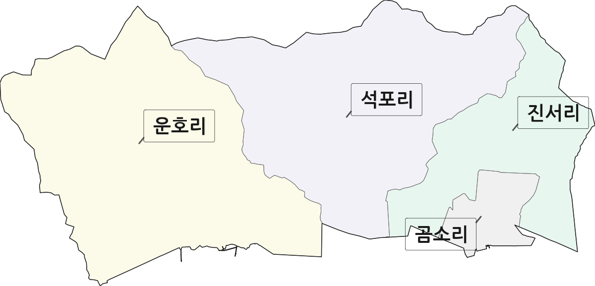 전북특별자치도 부안군 진서면 법정동 리 구분 행정구역 경계 지도