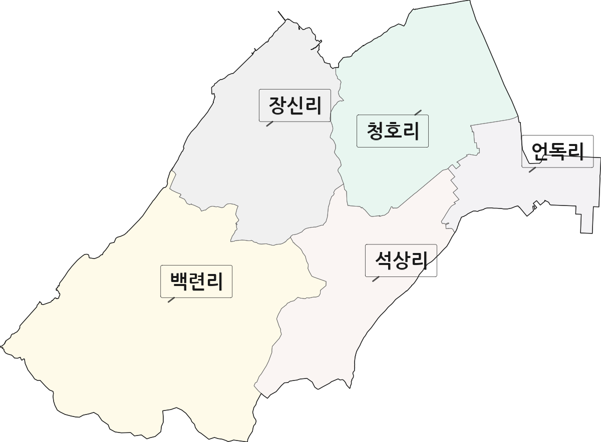 전북특별자치도 부안군 하서면 법정동 리 구분 행정구역 경계 지도