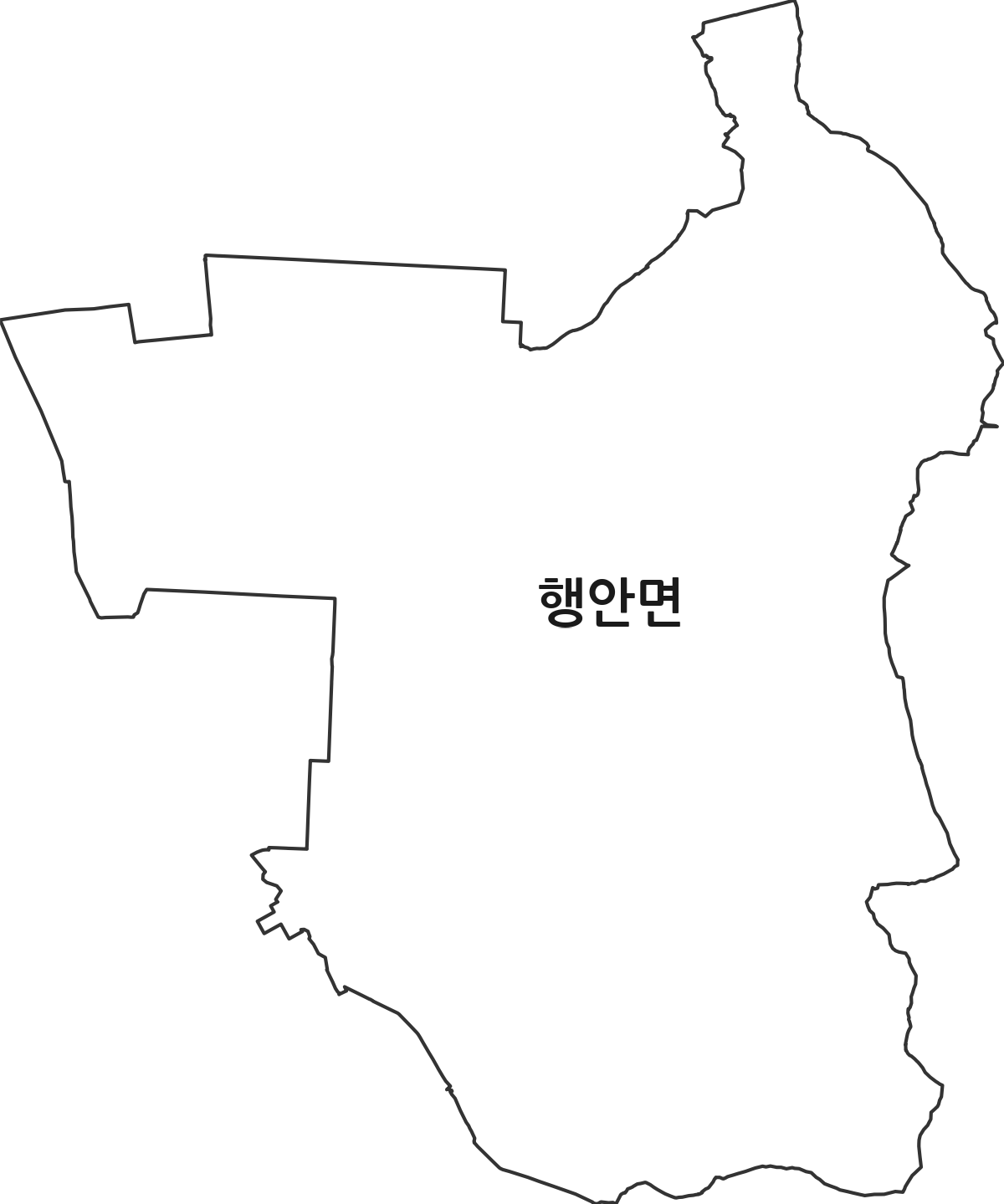 전북특별자치도 부안군 행안면 법정동 행정구역 경계 지도