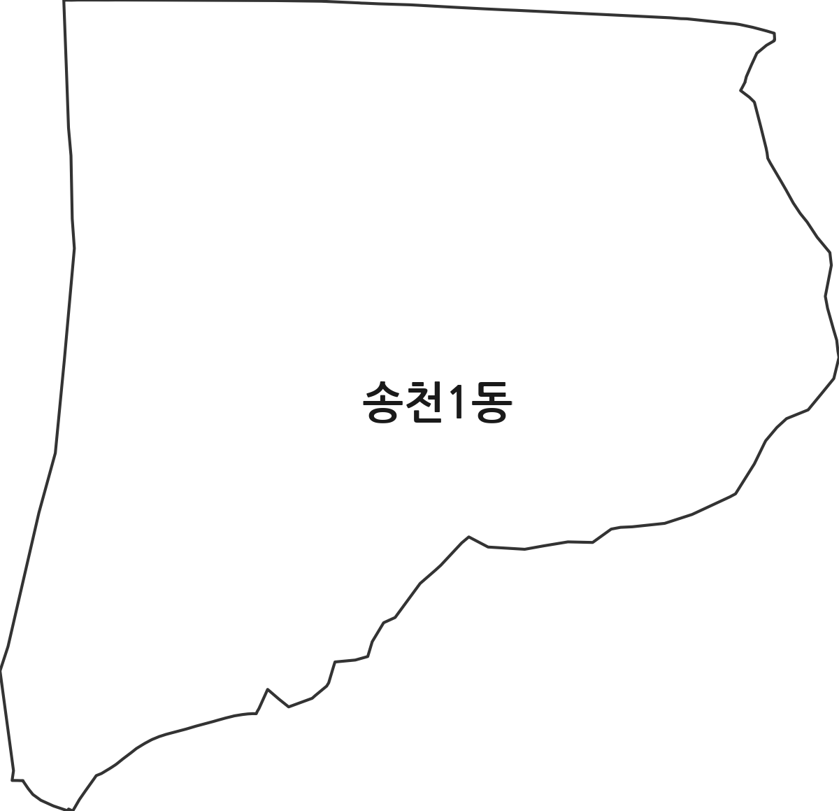 전북특별자치도 전주시 덕진구 송천1동 행정동 행정구역 경계 지도