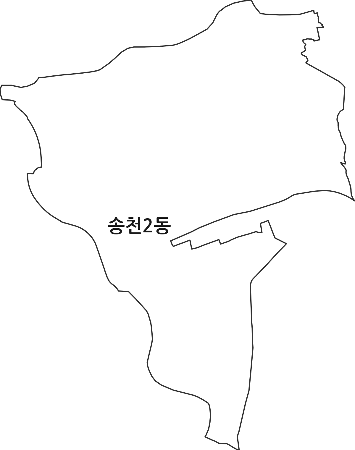 전북특별자치도 전주시 덕진구 송천2동 행정동 행정구역 경계 지도