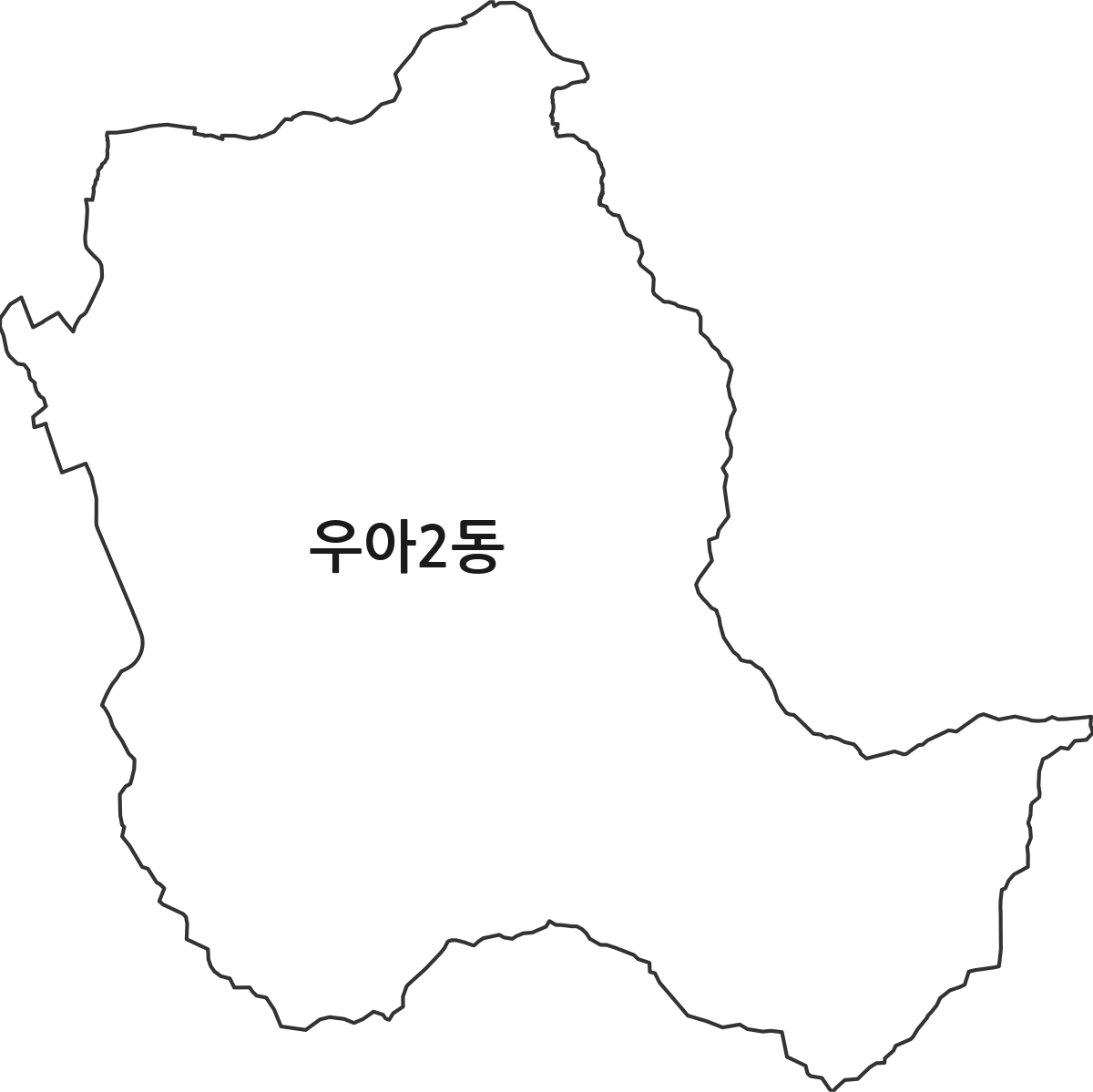 전북특별자치도 전주시 덕진구 우아2동 행정동 행정구역 경계 지도