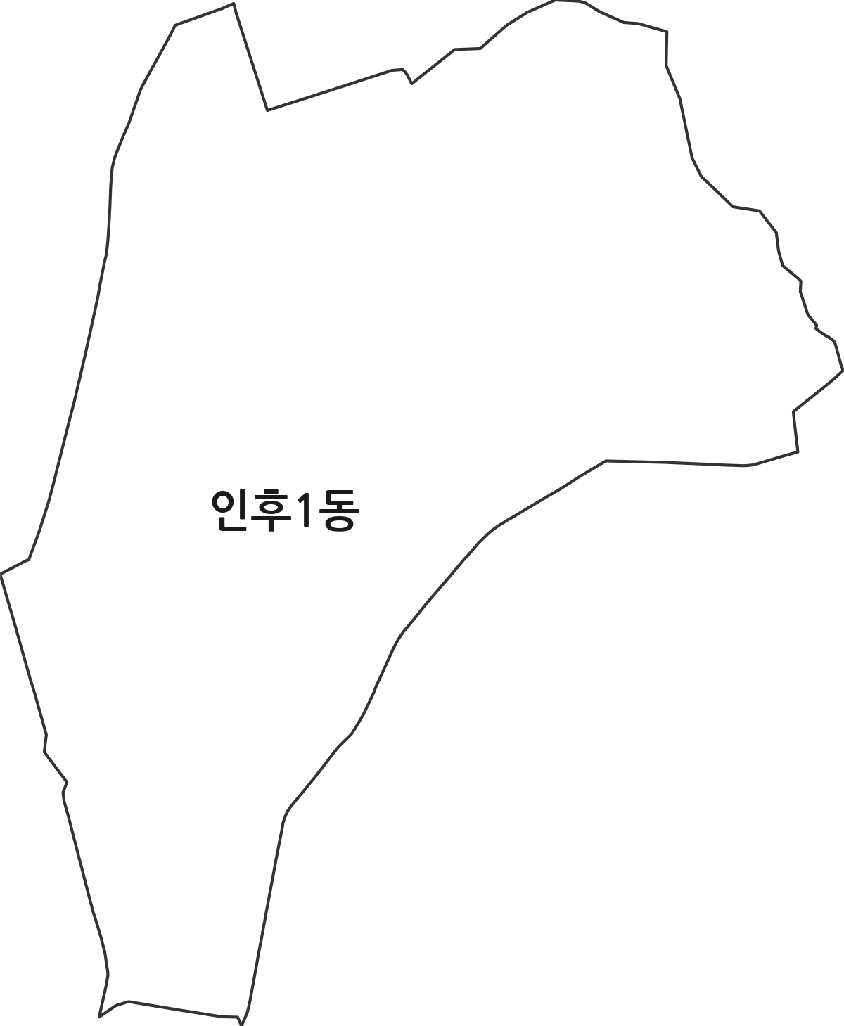 전북특별자치도 전주시 덕진구 인후1동 행정동 행정구역 경계 지도