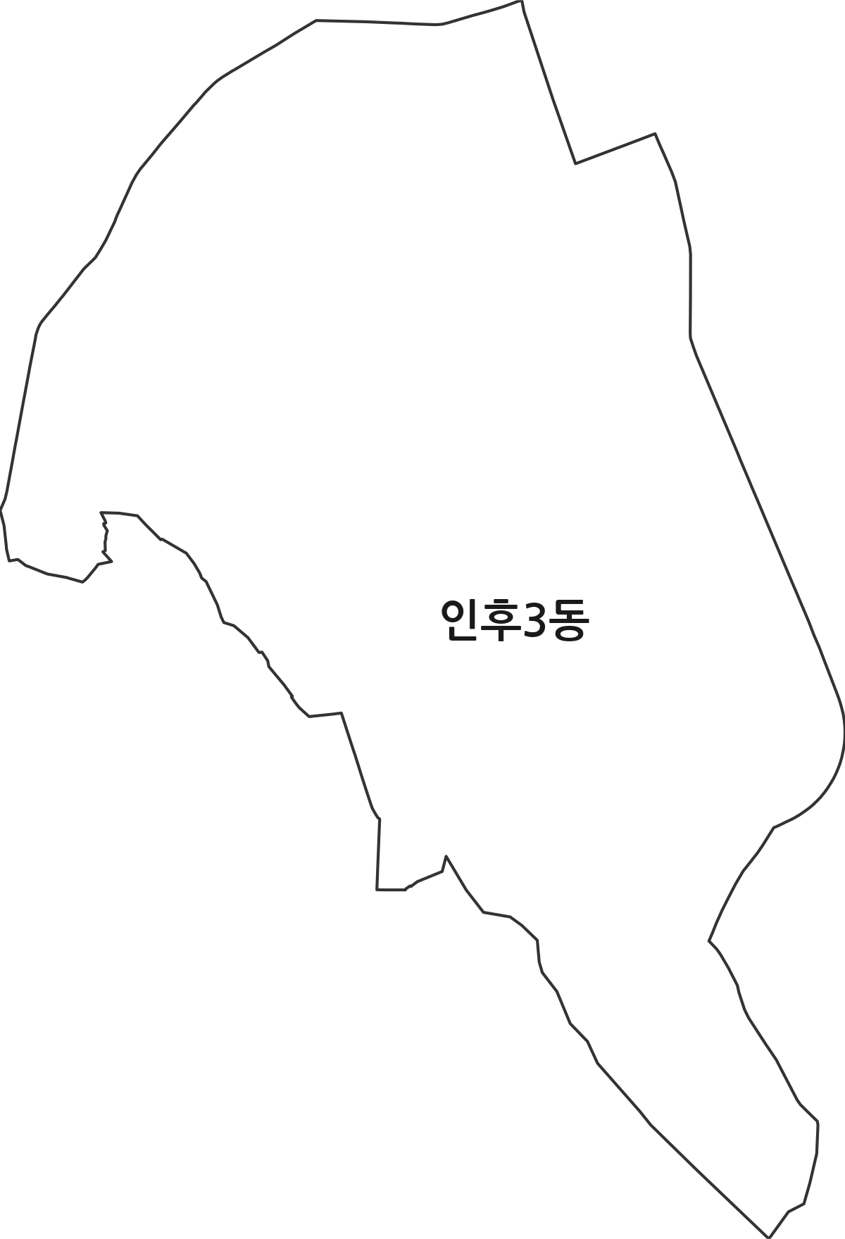 전북특별자치도 전주시 덕진구 인후3동 행정동 행정구역 경계 지도
