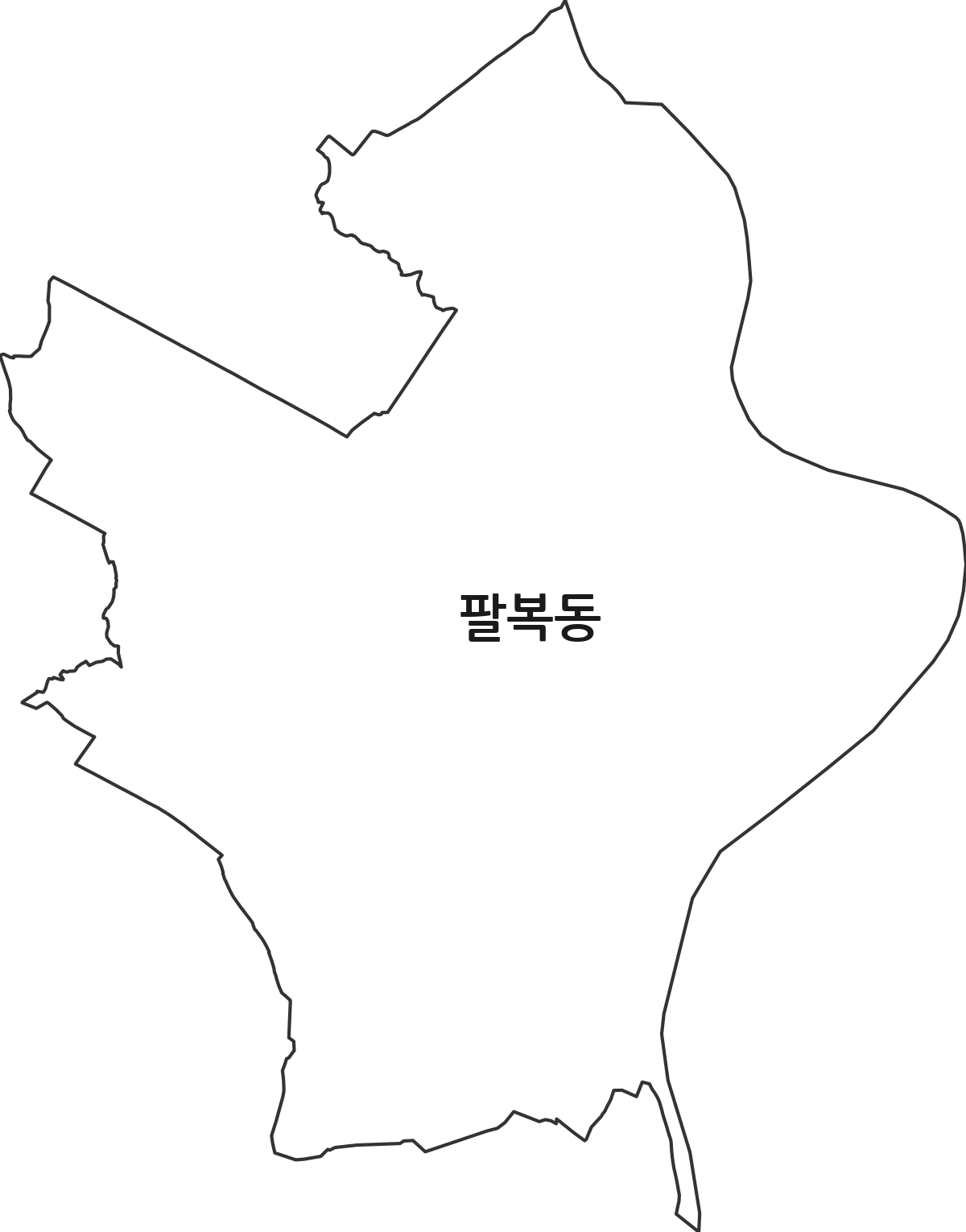 전북특별자치도 전주시 덕진구 팔복동 행정동 행정구역 경계 지도
