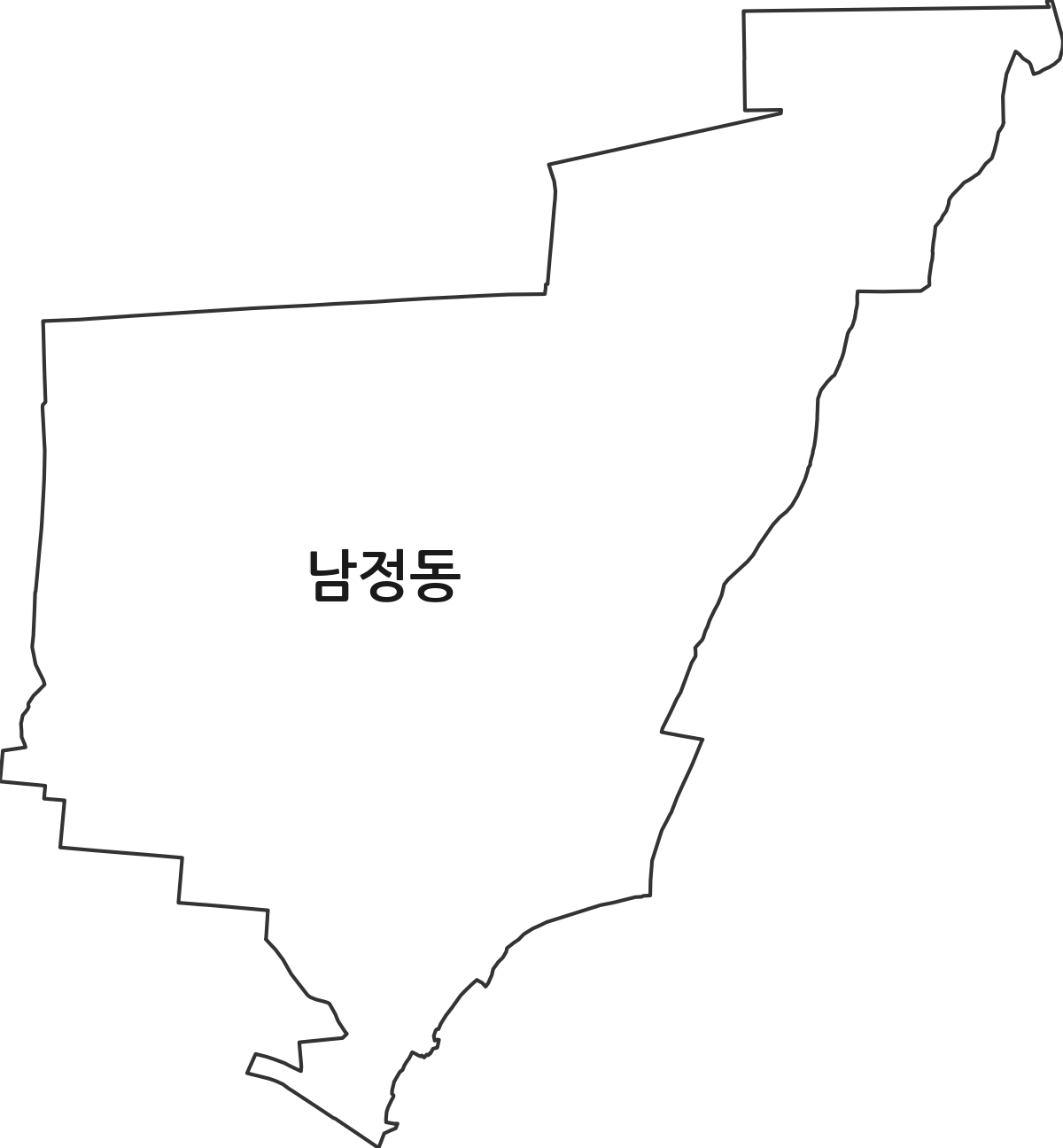 전북특별자치도 전주시 덕진구 남정동 법정동 행정구역 경계 지도