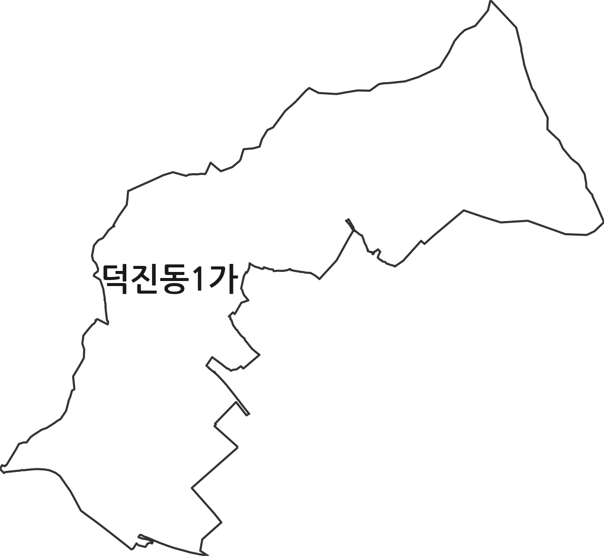 전북특별자치도 전주시 덕진구 덕진동1가 법정동 행정구역 경계 지도