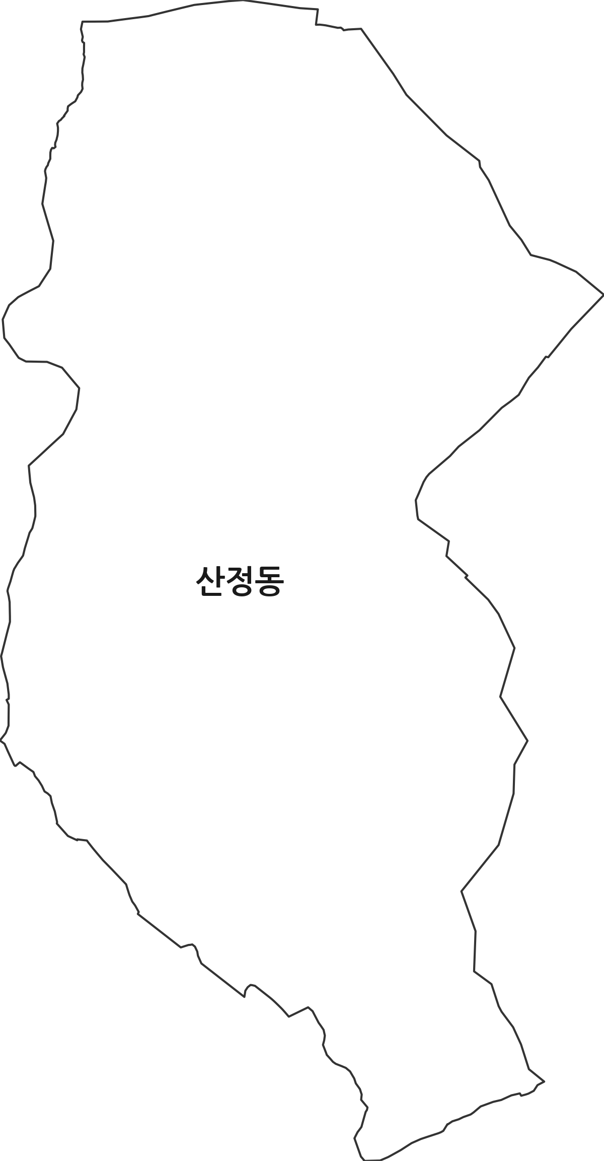 전북특별자치도 전주시 덕진구 산정동 법정동 행정구역 경계 지도