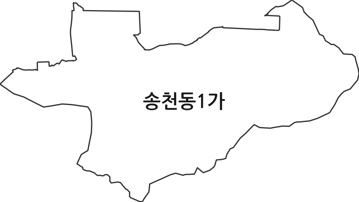 전북특별자치도 전주시 덕진구 송천동1가 법정동 행정구역 경계 지도