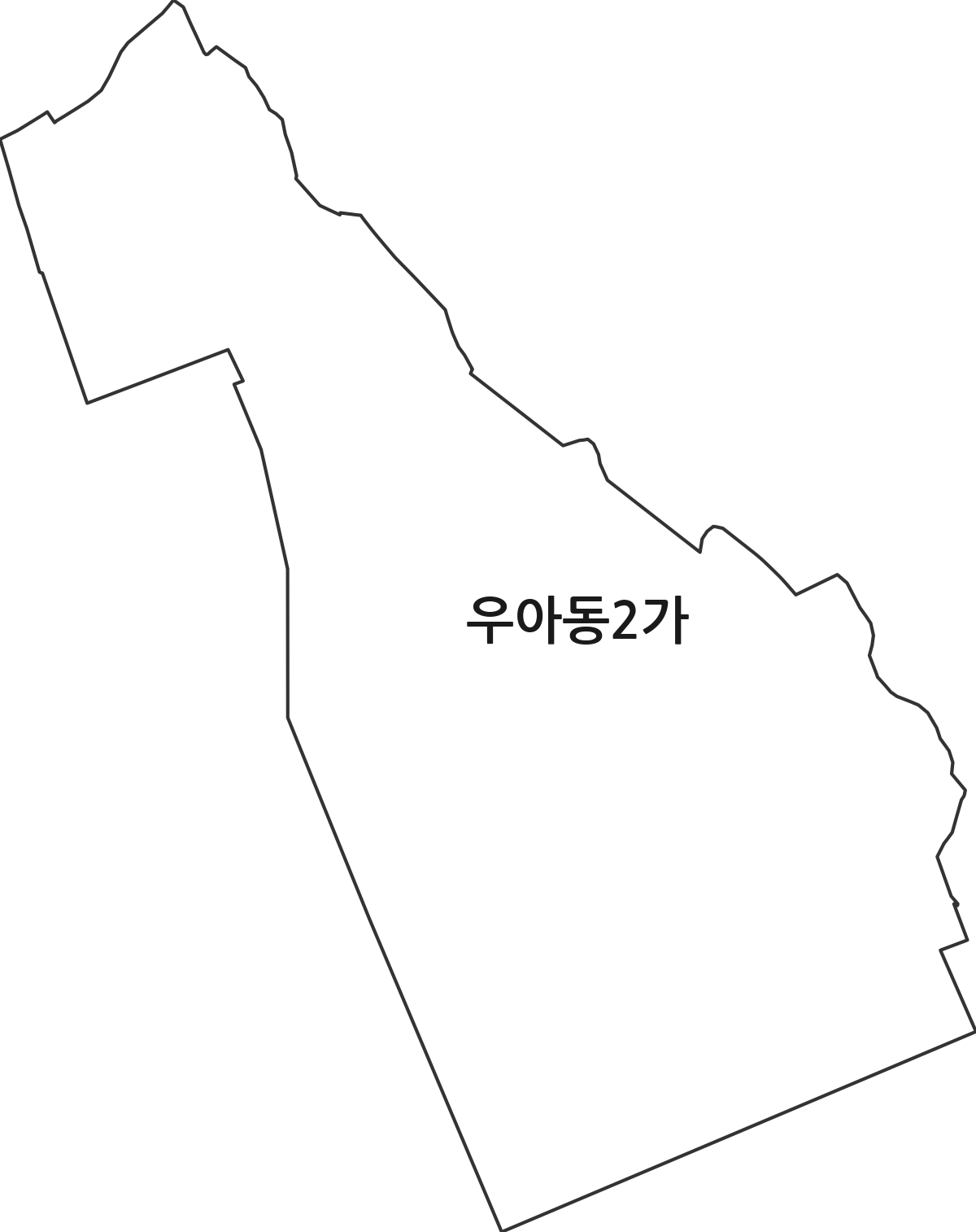 전북특별자치도 전주시 덕진구 우아동2가 법정동 행정구역 경계 지도