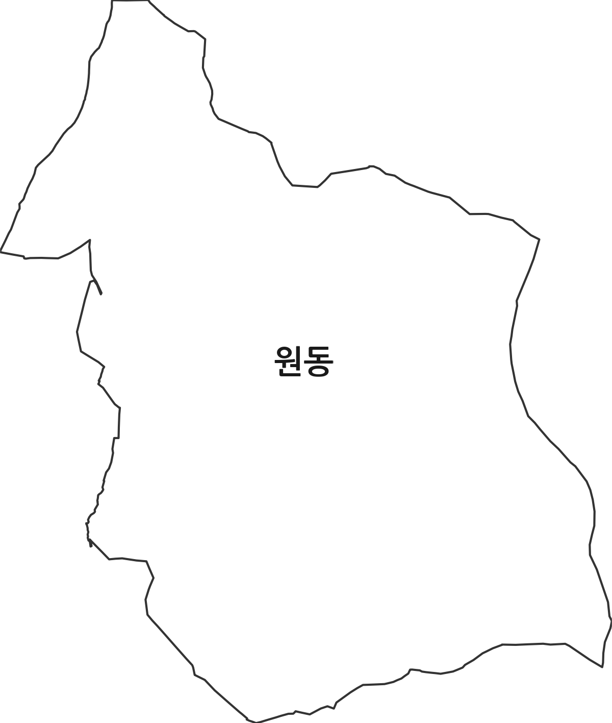 전북특별자치도 전주시 덕진구 원동 법정동 행정구역 경계 지도